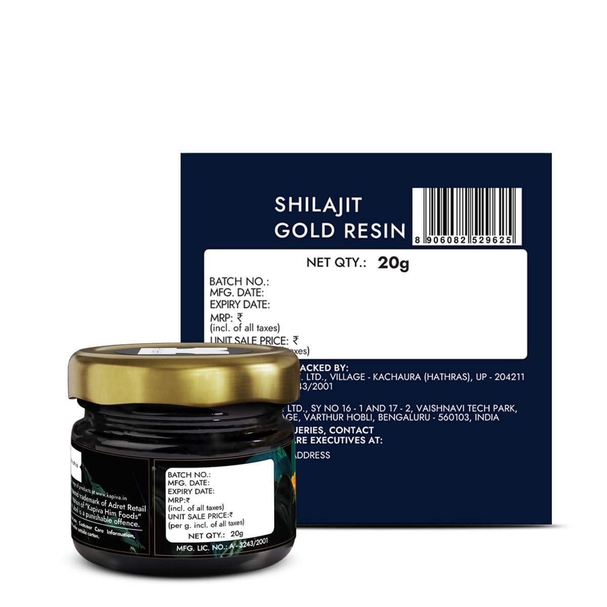 Kapiva Shilajit/Shilajeet Gold Resin - 20g | 500mg/Serving | 40 Servings