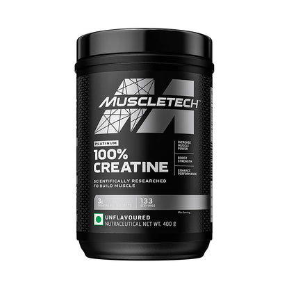 MuscleTech Platinum 100% Creatine Powder (Unflavoured - 400Gram,133 Servings)