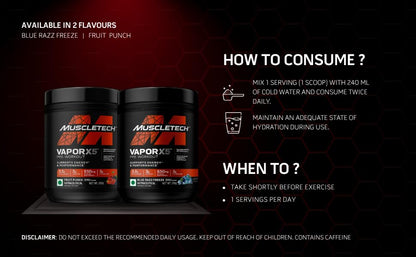 MuscleTech Vapor X5 Pre Workout Powder 30 Servings 270g