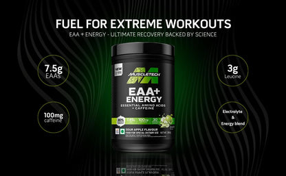 MuscleTech Eaa + Energy | Essential Amino Acids + 100Mg Caffeine | 30 Servings 396gm