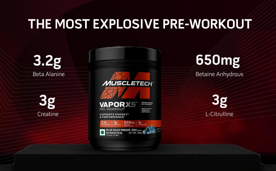 MuscleTech Vapor X5 Pre Workout Powder 30 Servings 270g