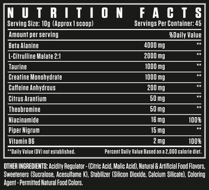 Dexter Jackson Black Series Turbo HP Pre Workout | 45 Servings, 450g