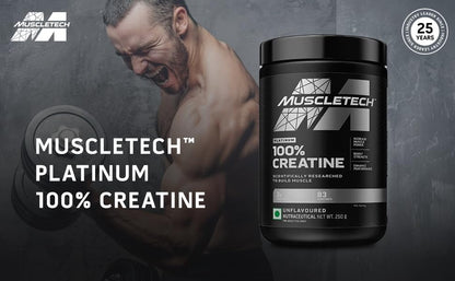 MuscleTech Platinum 100% Creatine Powder (Unflavoured - 100Gram,33 Servings)