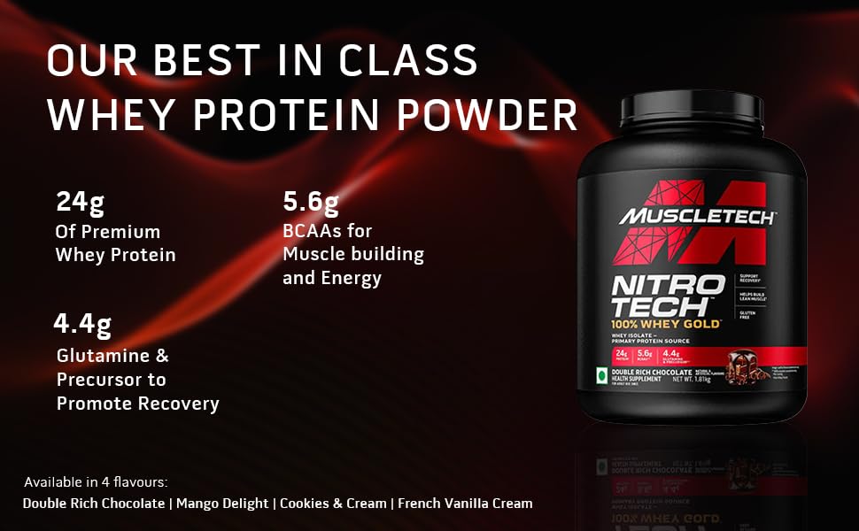 MuscleTech Nitrotech 100% Whey Gold | 24G Of Pure  Whey Protein Isolate