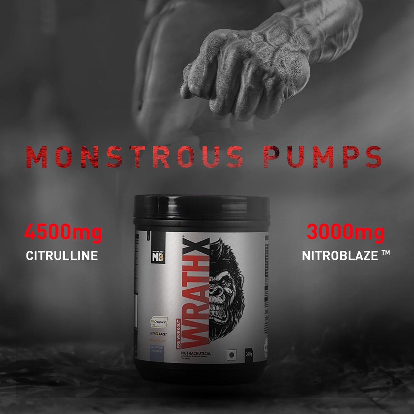 MuscleBlaze Pre Workout Wrathx With Creapure,Nitroblaze & Bioperine