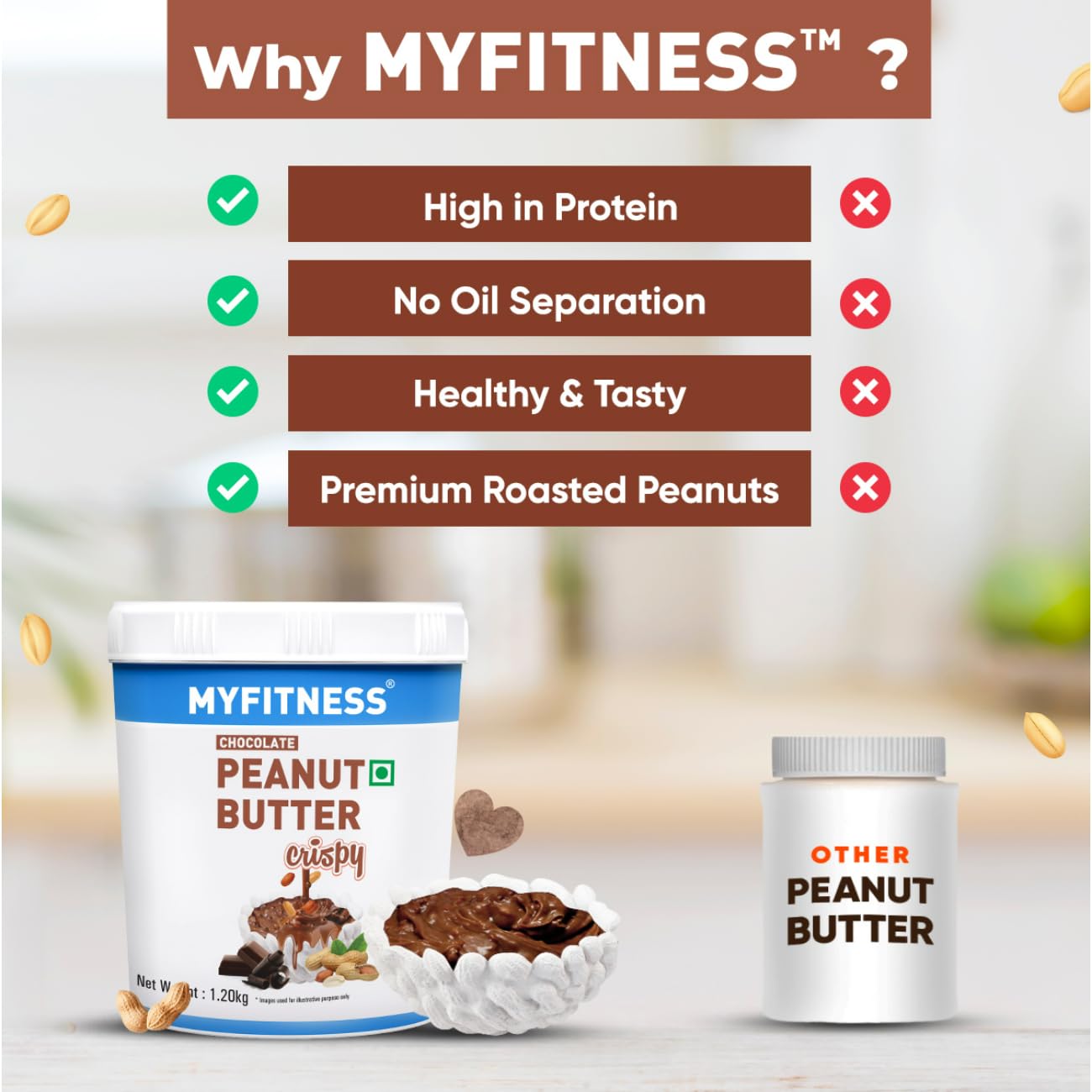 MYFITNESS Peanut Butter Chocolate Spread Crispy 1.2kg