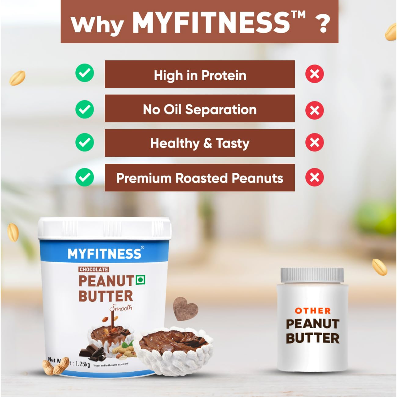 MYFITNESS Peanut Butter Chocolate Spread Smooth 1.25kg
