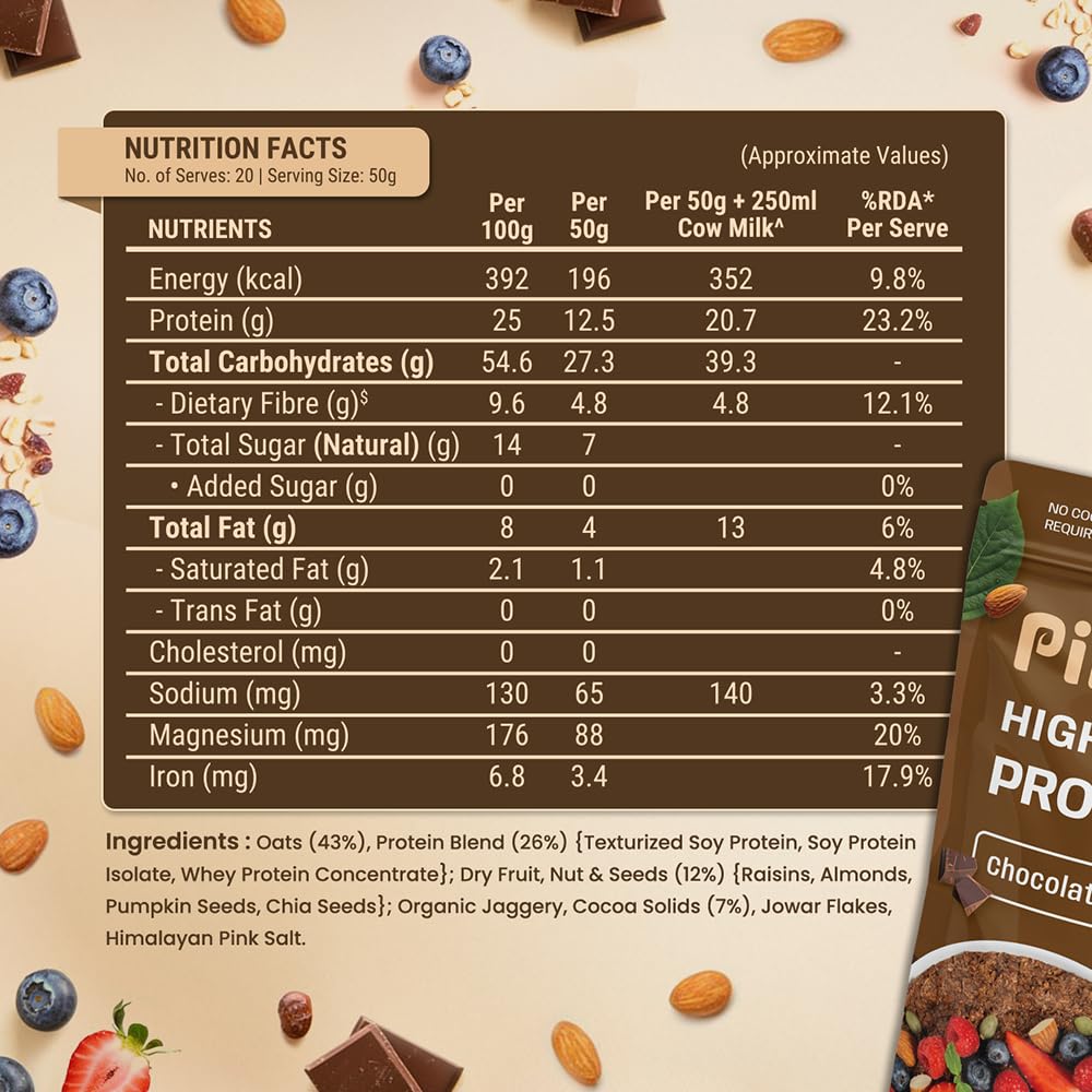 PINTOLA 25g High Protein Oats 1kg Chocolate