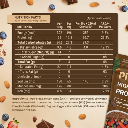 PINTOLA 25g High Protein Oats 1kg Chocolate
