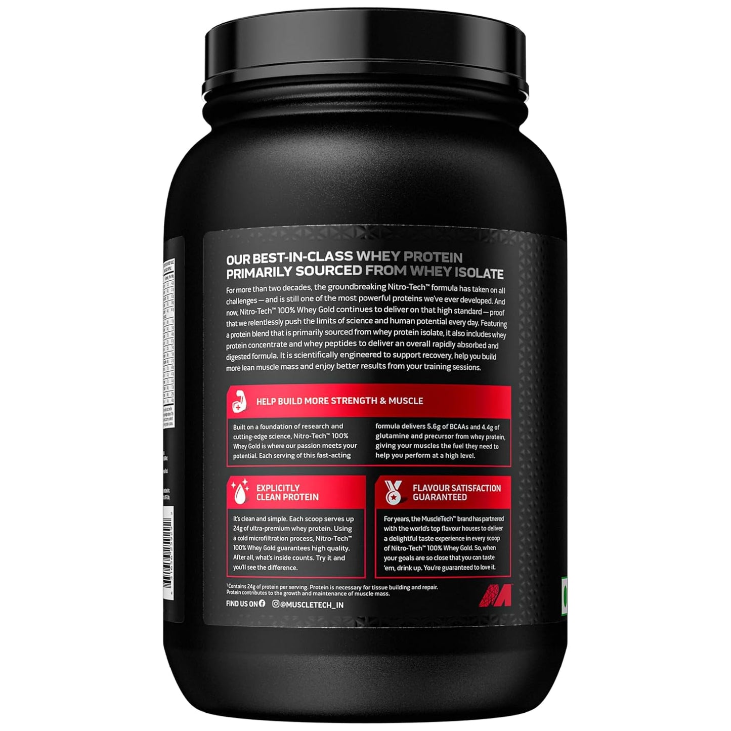 MuscleTech Nitrotech 100% Whey Gold | 24G Of Pure  Whey Protein Isolate