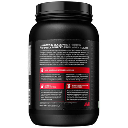MuscleTech Nitrotech 100% Whey Gold | 24G Of Pure  Whey Protein Isolate