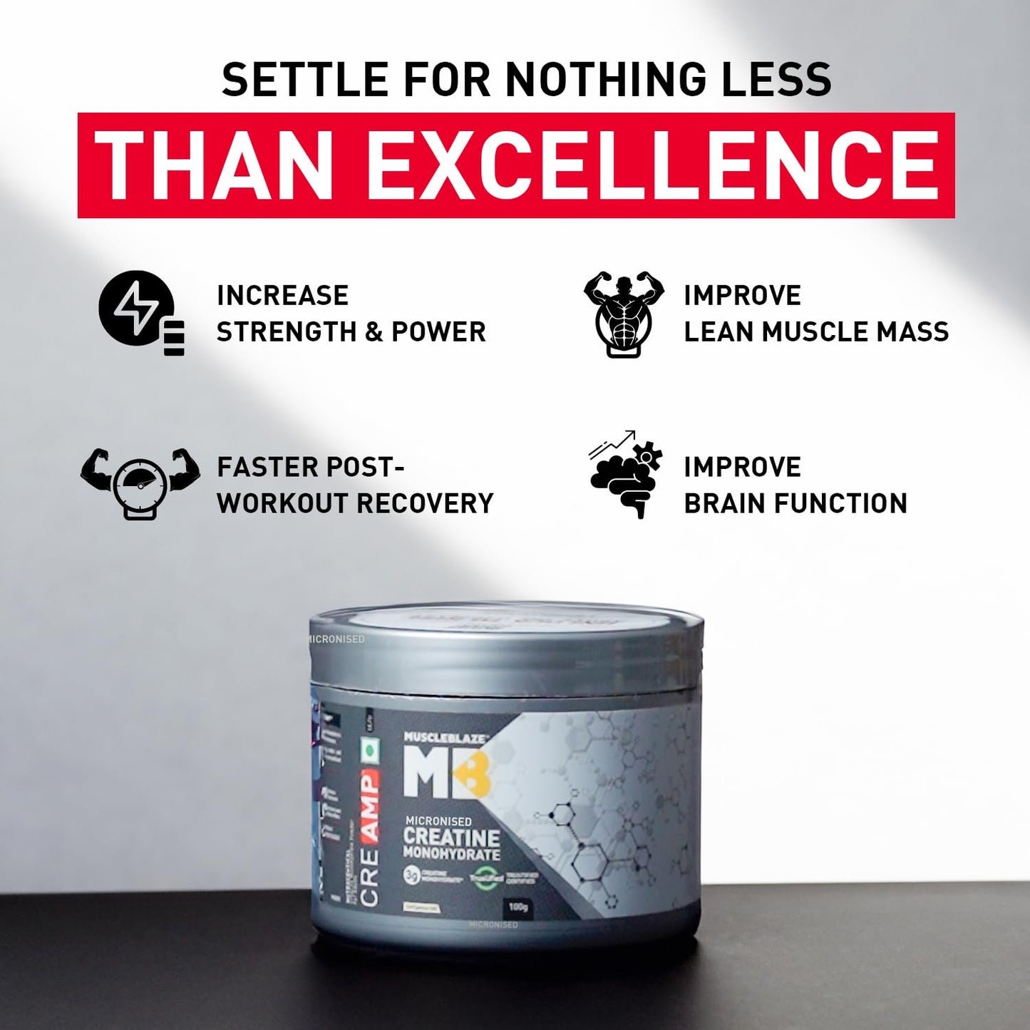 MuscleBlaze Micronised Creatine Monohydrate CreAMP Powder