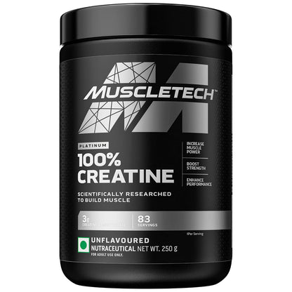 MuscleTech Platinum 100% Creatine Powder (Unflavoured - 250 Gram,83 Servings)