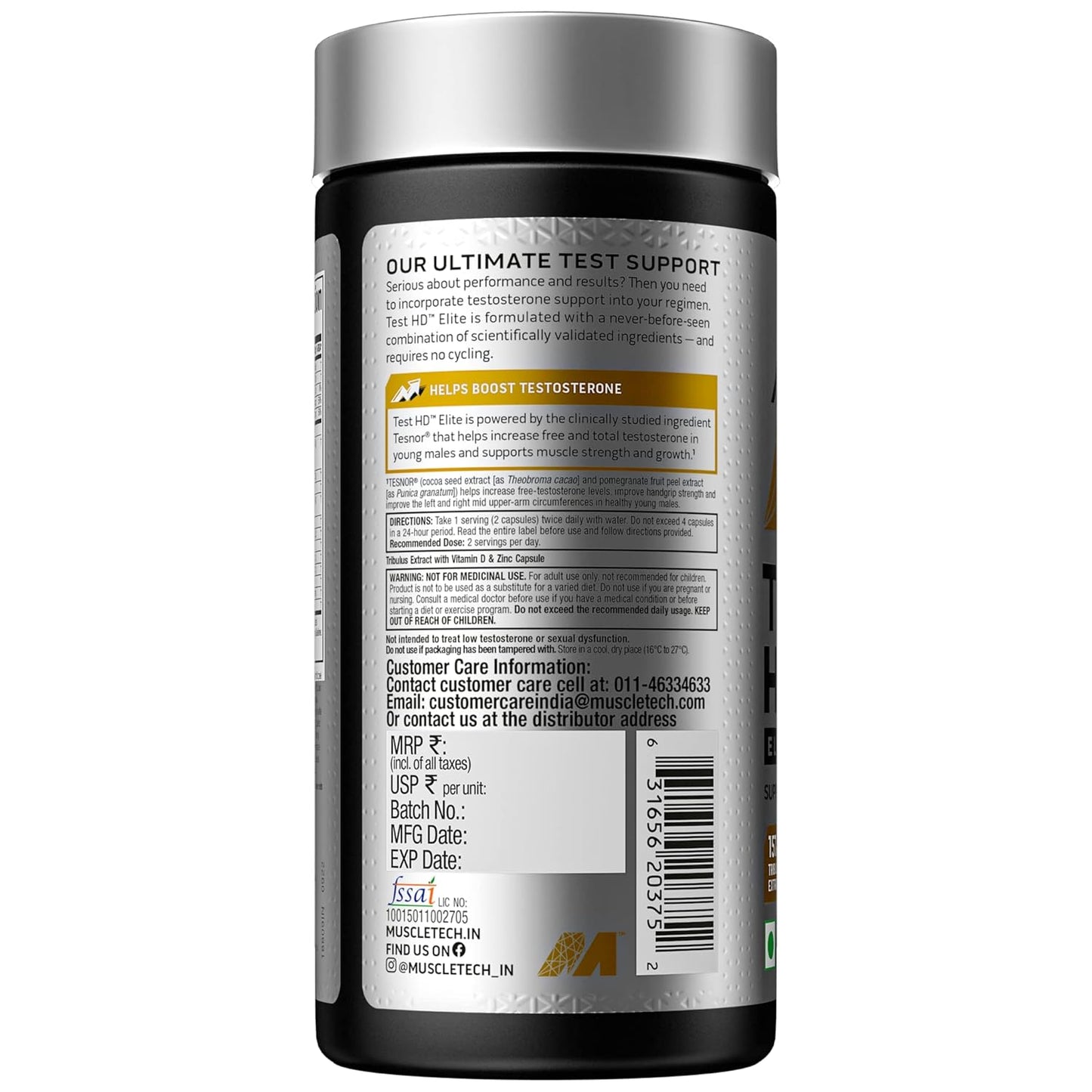 MuscleTech Test HD Elite 60 Capsules