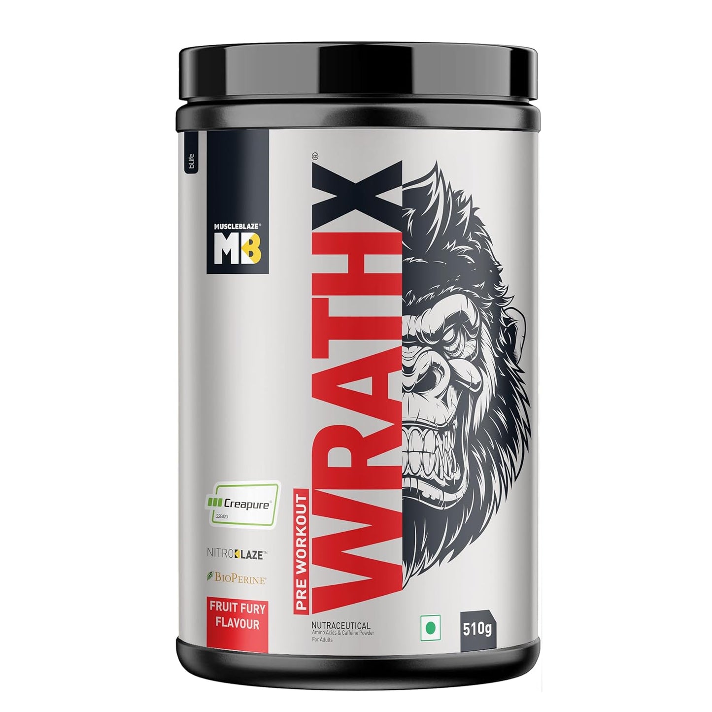 MuscleBlaze Pre Workout Wrathx With Creapure,Nitroblaze & Bioperine