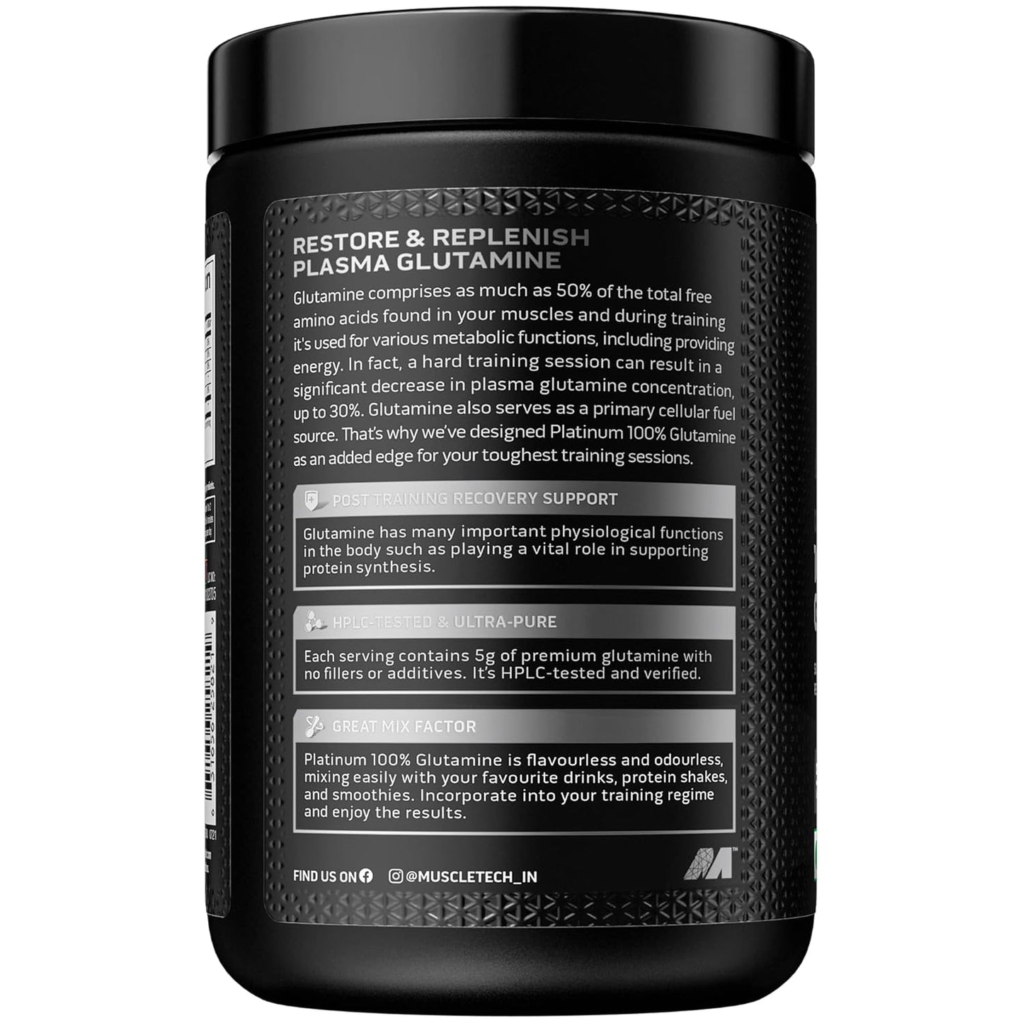 Muscletech Platinum 100% Glutamine | Unflavored (50 Servings) - 250 grams