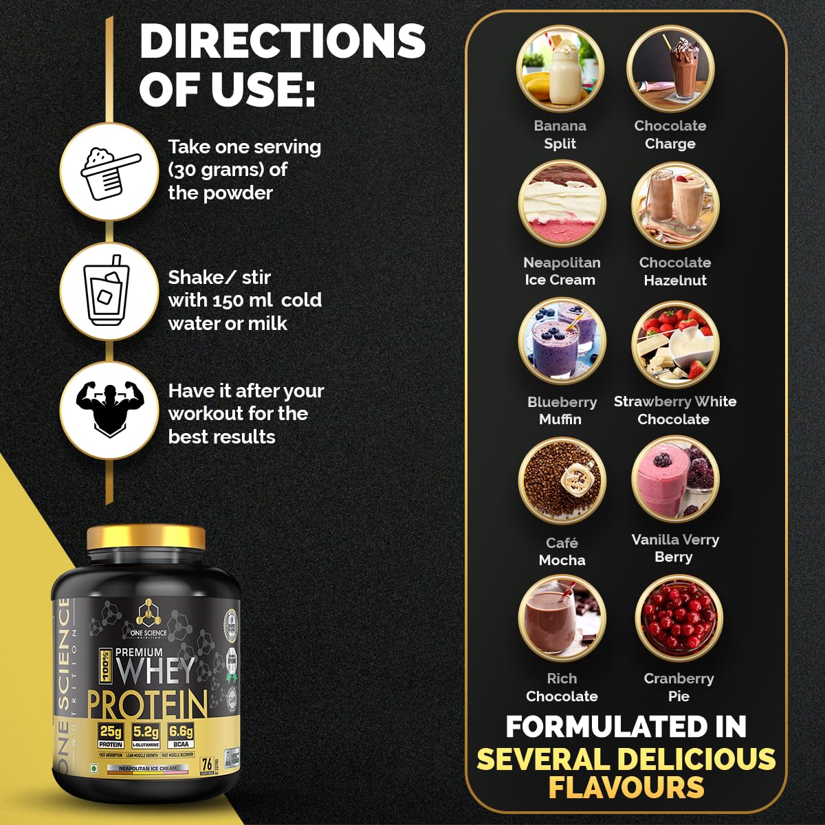 One Science Nutrition 100% Premium Whey Protein