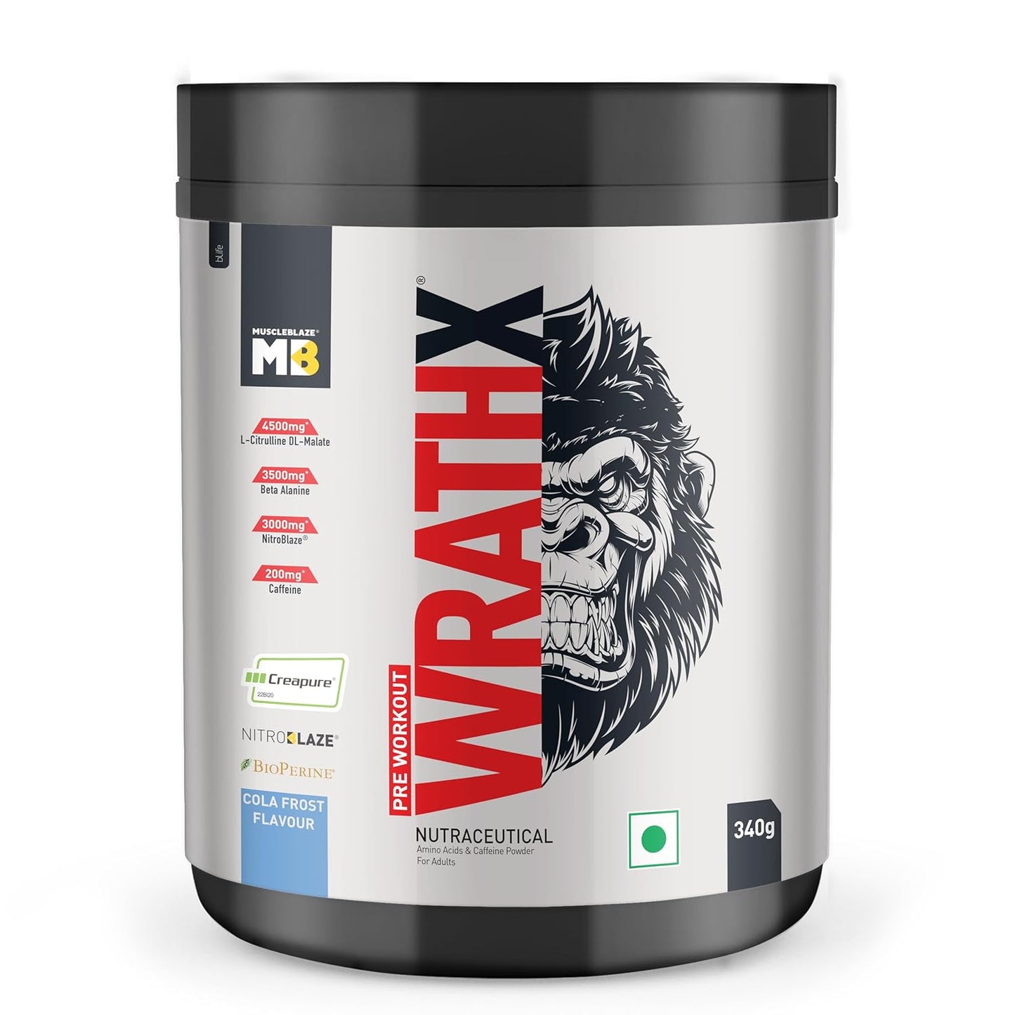 MuscleBlaze Pre Workout Wrathx With Creapure,Nitroblaze & Bioperine