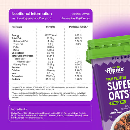 ALPINO 22% High Protein Super Oats Chocolate