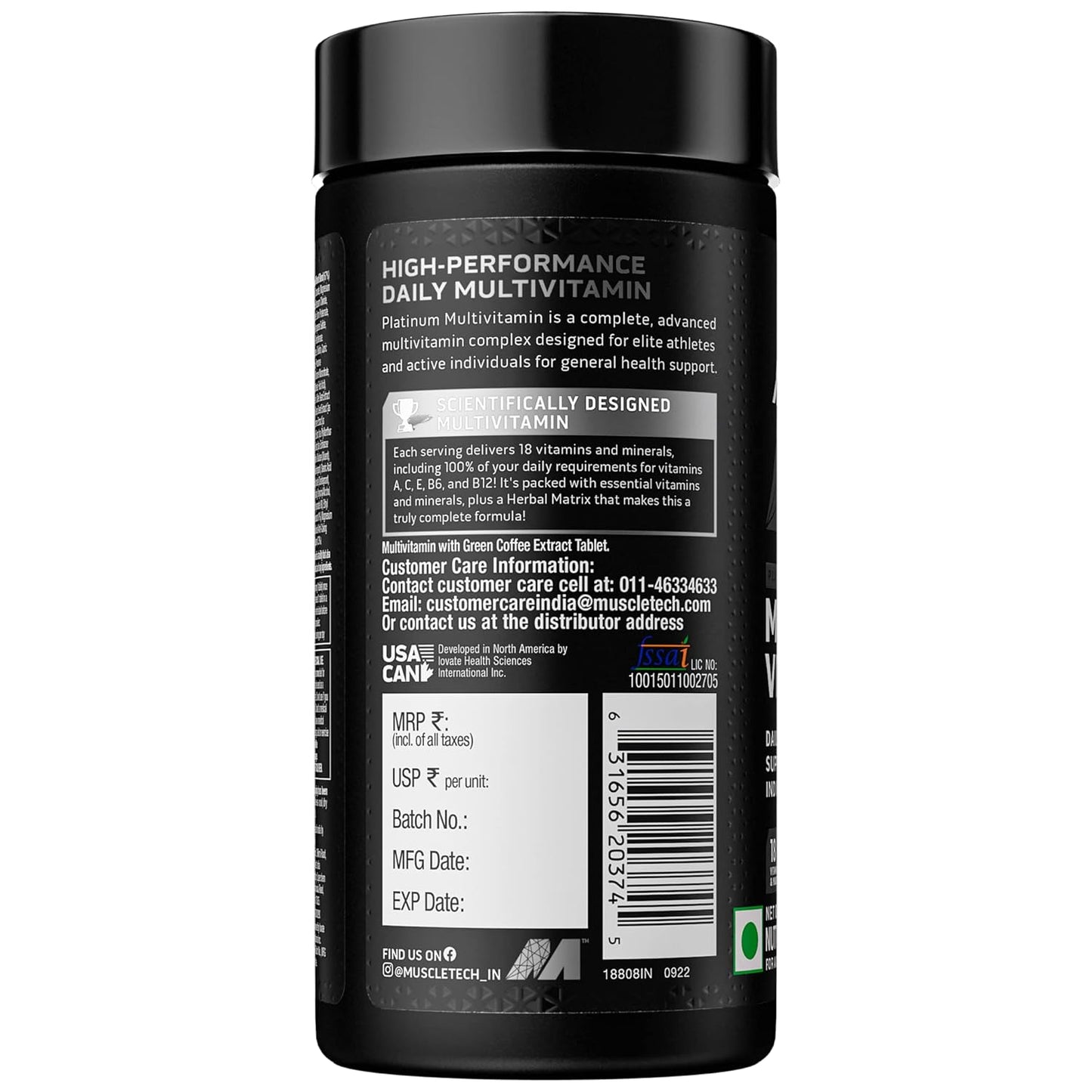 MuscleTech Platinum Multivitamin | 60 Tablets