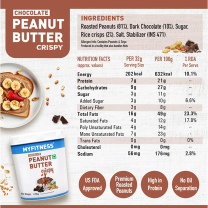 MYFITNESS Peanut Butter Chocolate Spread Crispy 1.2kg
