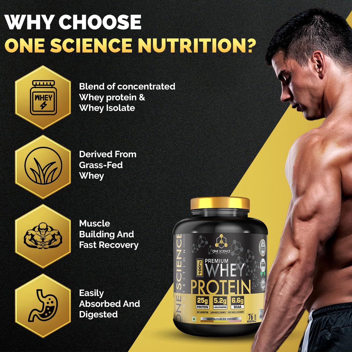 One Science Nutrition 100% Premium Whey Protein