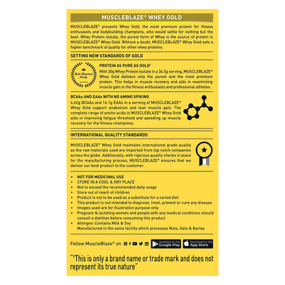 MuscleBlaze Whey Gold 100% Whey Protein Isolate