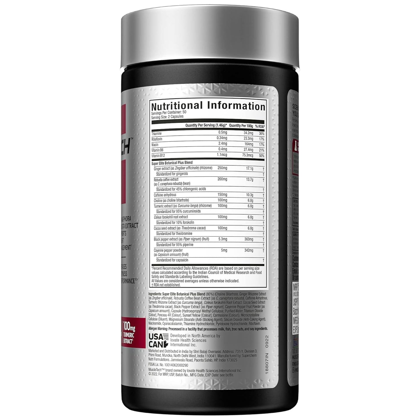 MuscleTech Hydroxycut Hardcore Super Elite 100 Capsules