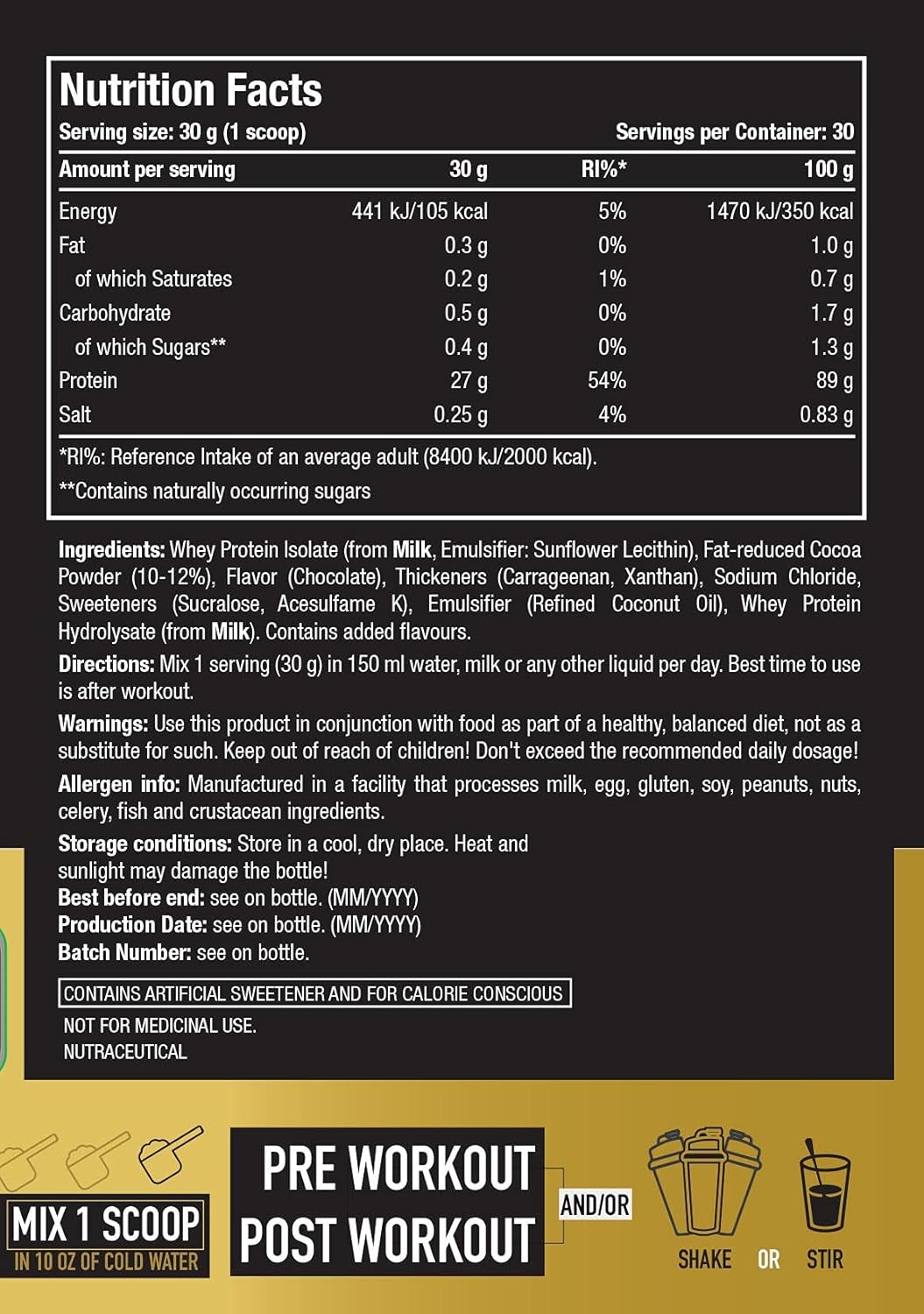 One Science Nutrition 100% Iso Gold Whey Protein