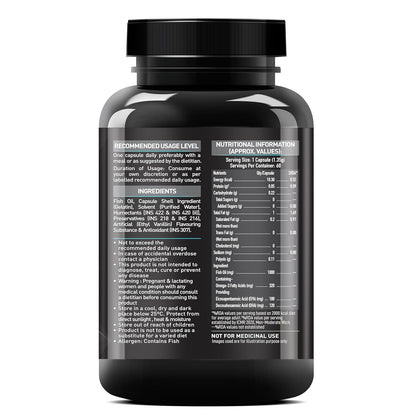 MuscleBlaze Omega 3 Fish Oil (60 Capsules) | 1000mg Omega 3 with 180mg EPA & 120mg DHA
