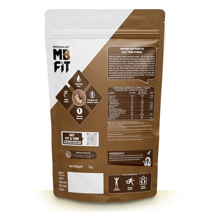 MuscleBlaze Fit High Protein Oats (Dark Chocolate, 1kg) | 22g Protein