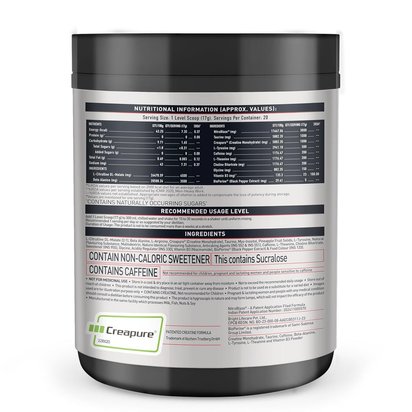 MuscleBlaze Pre Workout Wrathx With Creapure,Nitroblaze & Bioperine