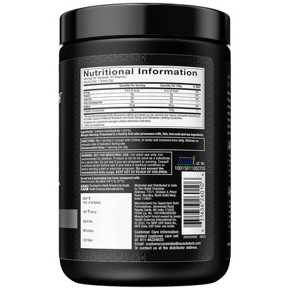 MuscleTech Platinum 100% Creatine Powder (Unflavoured - 250 Gram,83 Servings)