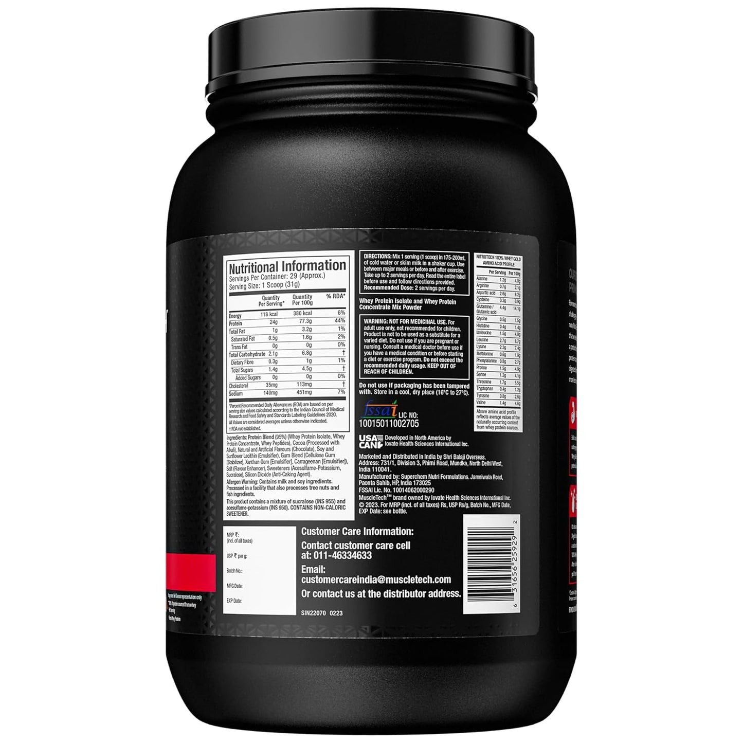 MuscleTech Nitrotech 100% Whey Gold | 24G Of Pure  Whey Protein Isolate