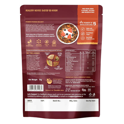 Pintola High Protein Muesli Dark Chocolate & Cranberry 1kg, 24g Protein