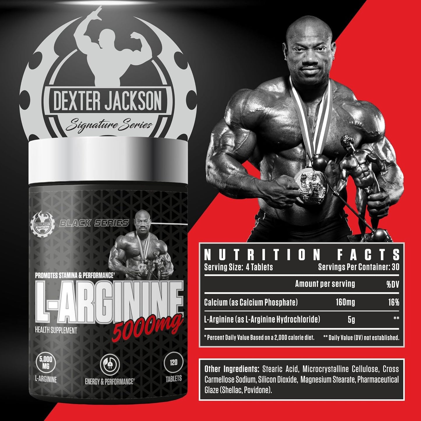 Dexter Jackson Black Series L-Arginine - 5000Mg 120 Tablets