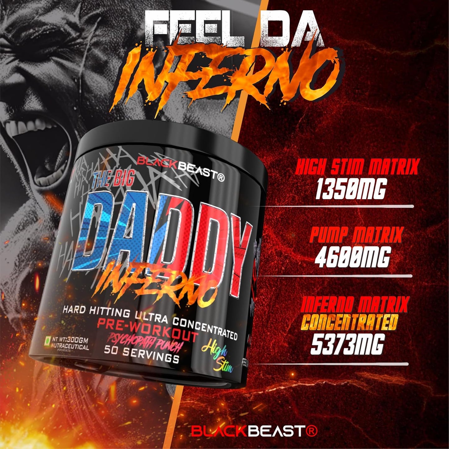 Black Beast The Big Daddy Inferno Pre workout 50 Servings 300gm