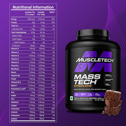 MuscleTech MassTech Extreme 2000 Mass Gainer Powder
