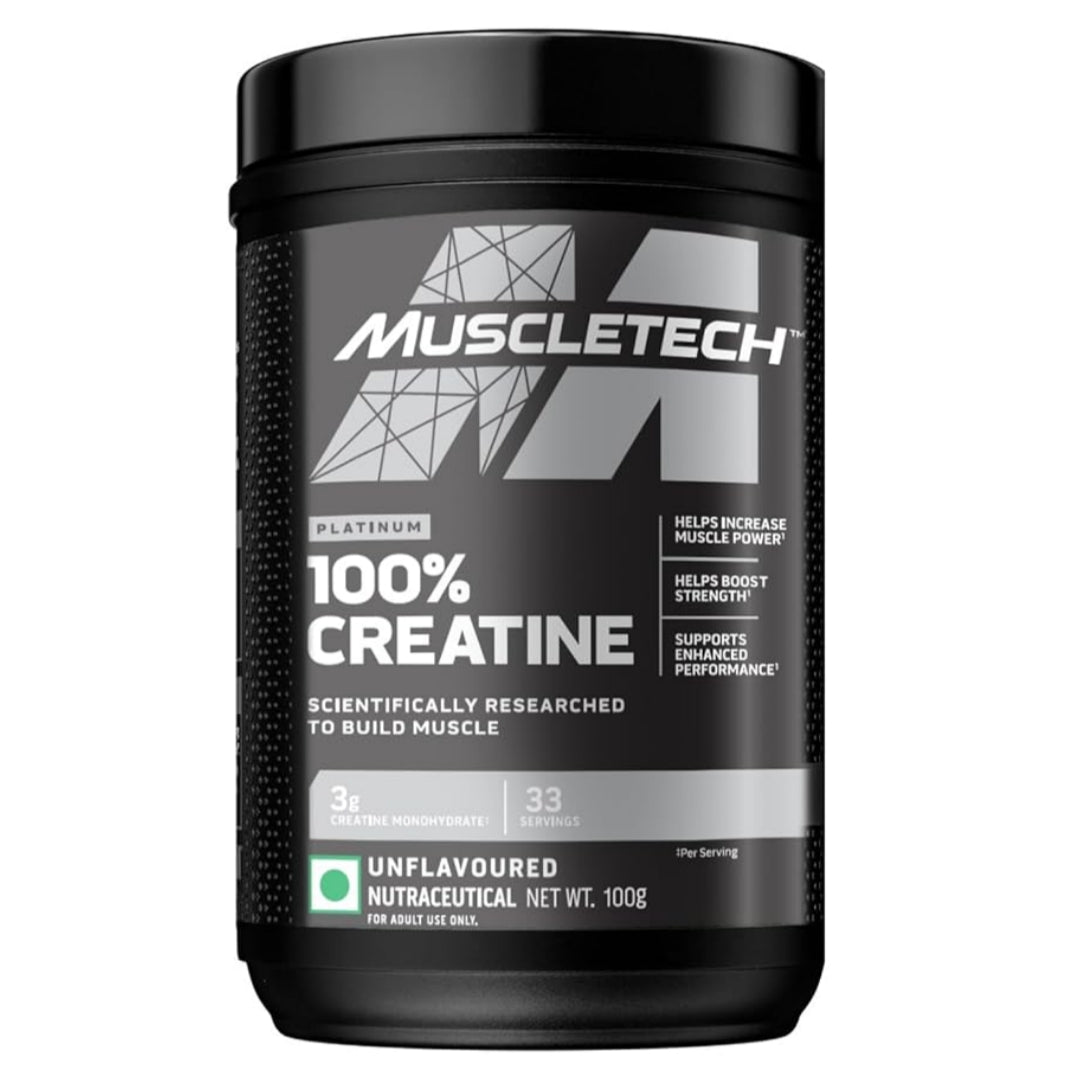 MuscleTech Platinum 100% Creatine Powder (Unflavoured - 100Gram,33 Servings)