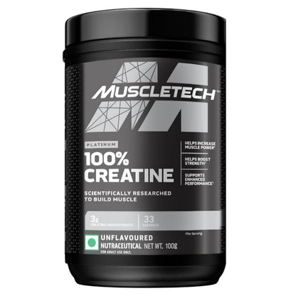 MuscleTech Platinum 100% Creatine Powder (Unflavoured - 100Gram,33 Servings)