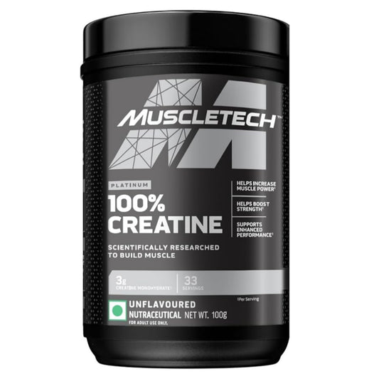 MuscleTech Platinum 100% Creatine Powder (Unflavoured - 100Gram,33 Servings)